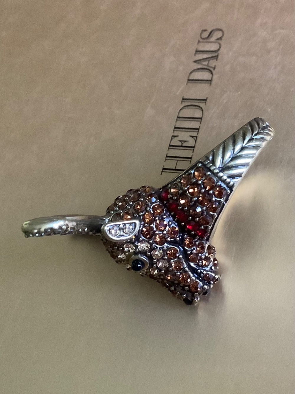 Heidi Daus Rudy Reindeer Holiday Collection Crystal Ring SZ 9 - Picture 11 of 14